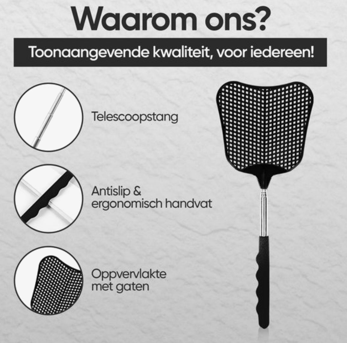 Vliegenvanger Set van 2 – Uitschuifbaar & Ergonomisch