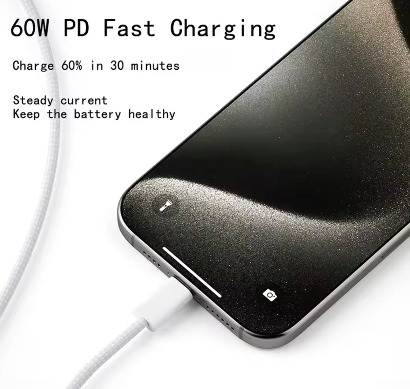 USB C Oplaadkabel Snellader 60W - 2stuks