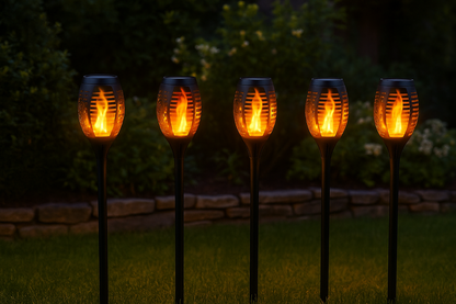 Solar Tuinfakkels (4-Pack) – 49,5 cm – LED Tuinverlichting op Zonne-energie – Buiten & Padverlichting