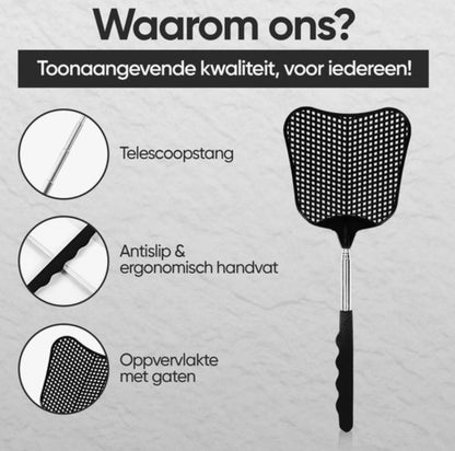 Vliegenvanger Set van 2 – Uitschuifbaar & Ergonomisch